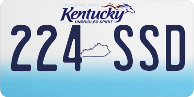KY license plate 224SSD