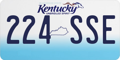 KY license plate 224SSE