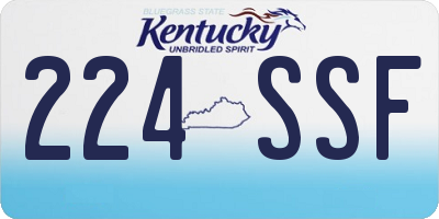 KY license plate 224SSF