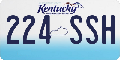KY license plate 224SSH