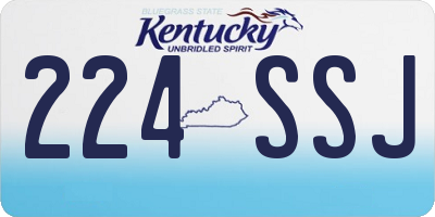 KY license plate 224SSJ