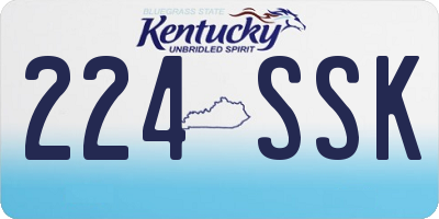 KY license plate 224SSK