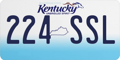 KY license plate 224SSL