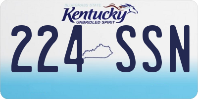 KY license plate 224SSN