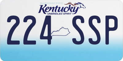 KY license plate 224SSP