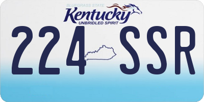 KY license plate 224SSR
