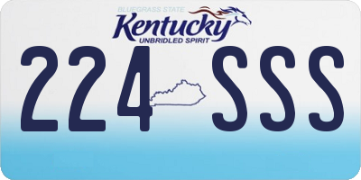 KY license plate 224SSS