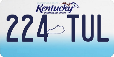 KY license plate 224TUL