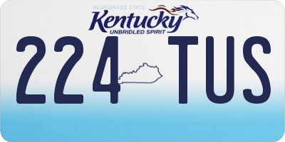 KY license plate 224TUS