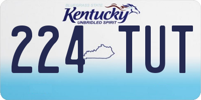KY license plate 224TUT