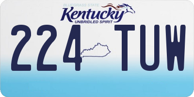 KY license plate 224TUW