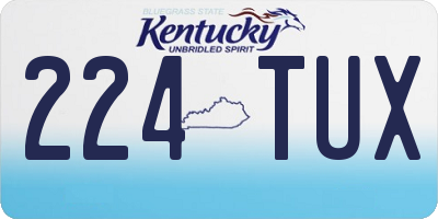KY license plate 224TUX