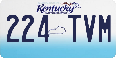 KY license plate 224TVM