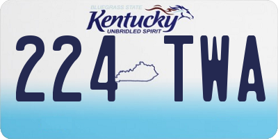 KY license plate 224TWA