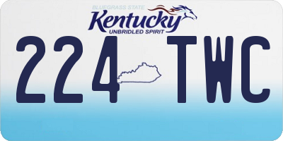 KY license plate 224TWC