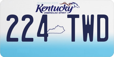 KY license plate 224TWD