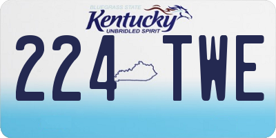 KY license plate 224TWE
