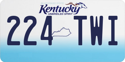 KY license plate 224TWI