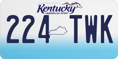 KY license plate 224TWK
