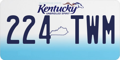 KY license plate 224TWM