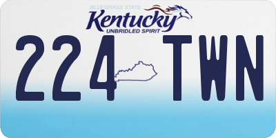KY license plate 224TWN