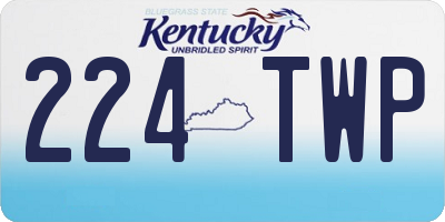 KY license plate 224TWP