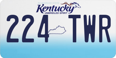 KY license plate 224TWR