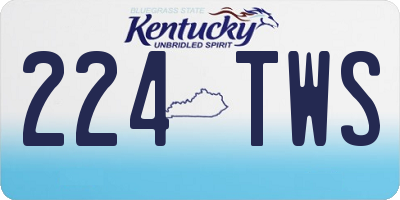 KY license plate 224TWS