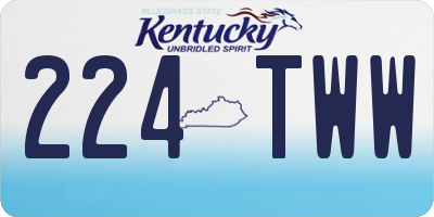 KY license plate 224TWW