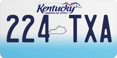 KY license plate 224TXA