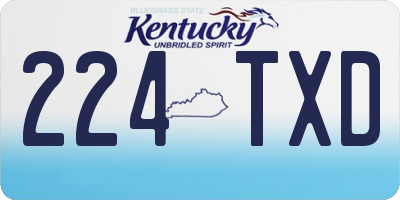 KY license plate 224TXD