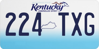 KY license plate 224TXG