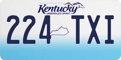 KY license plate 224TXI