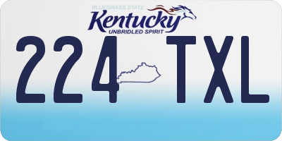 KY license plate 224TXL