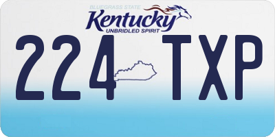 KY license plate 224TXP