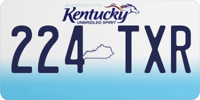 KY license plate 224TXR