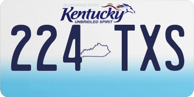 KY license plate 224TXS