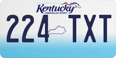 KY license plate 224TXT