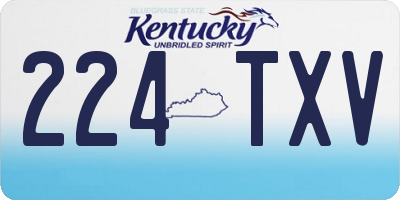 KY license plate 224TXV