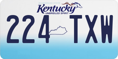 KY license plate 224TXW