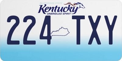KY license plate 224TXY