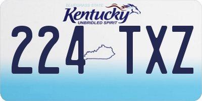 KY license plate 224TXZ