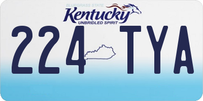 KY license plate 224TYA