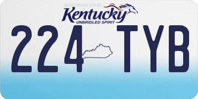 KY license plate 224TYB