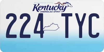 KY license plate 224TYC