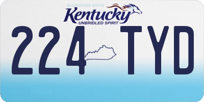 KY license plate 224TYD
