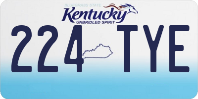 KY license plate 224TYE