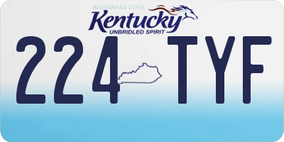 KY license plate 224TYF