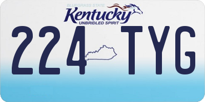 KY license plate 224TYG