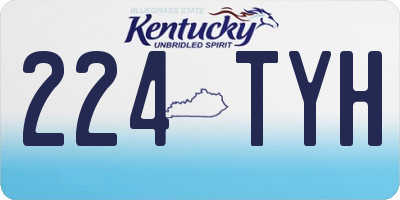 KY license plate 224TYH